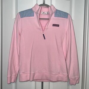 Vineyard Vines Light Pink Quarter Zip Track Jacket - Small